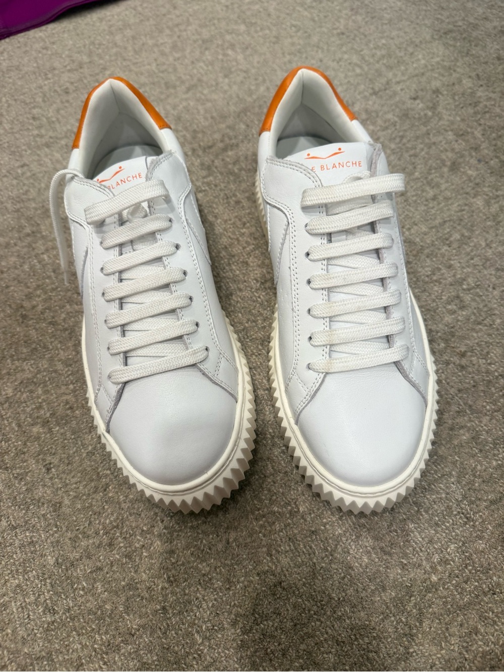 Voile Blanche Lipari Sneakers with Orange Heel Tab